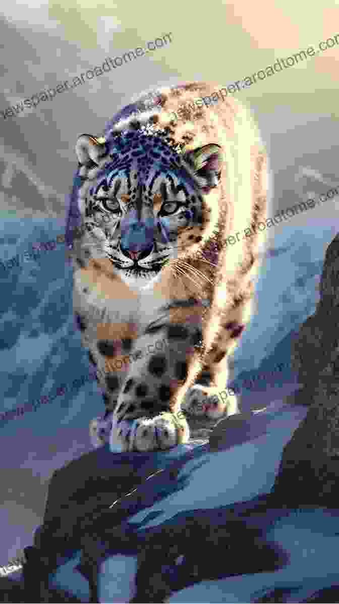 A Majestic Snow Leopard Perched On A Rocky Outcrop, Its Piercing Blue Eyes Gazing Into The Distance. Solitary Animals: Introverts Of The Wild