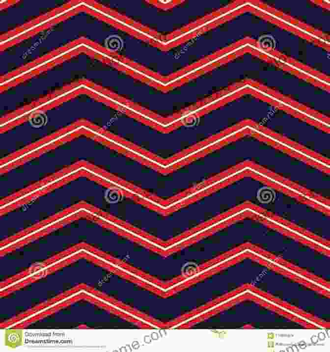 A Pattern Featuring Chevrons In Red, White, And Blue Red White Blue Star Quilts: 16 Striking Patriotic 2 Color Patterns