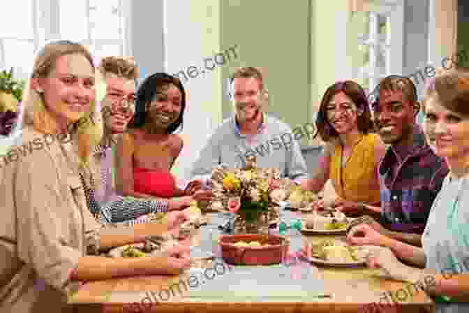 A Photograph Of A Group Of People Sitting Around A Table, Talking And Laughing, With The Words 'A Journey Of Words And Images' Written Across The Image The House That Jack Built: A Picture In Two Languages