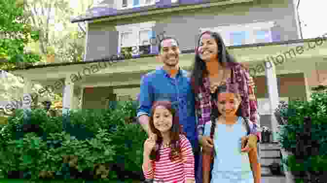 A Smiling Family Standing In Front Of Their Newly Refurbished Sustainable Home, Surrounded By Greenery And Natural Light. Handbook Of Sustainable Refurbishment: Housing