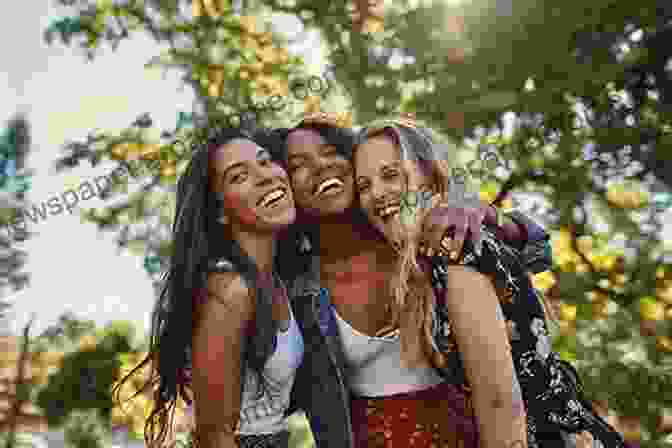 Emily And Her Friends Laughing And Smiling, Surrounded By A Lush Forest Emily And Her Friends Justine Avery