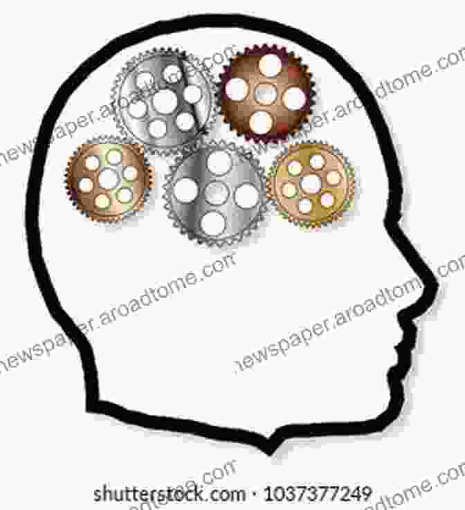 The Left Brain Is Depicted As A Series Of Interconnected Gears, Representing Its Logical And Analytical Nature. The Left Brain Speaks The Right Brain Laughs